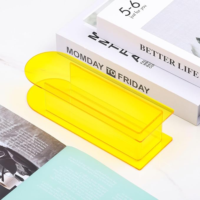 Yellow Acrylic Vase Arched for Modern Aesthetic Room Decor, Mustard Yellow Acrylic Decorative Centerpiece for Home or Wedding Office