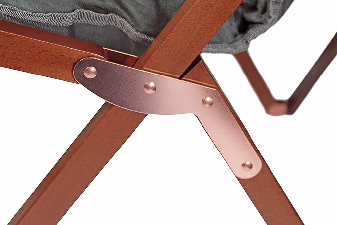 Zenithen Portable Foldable Indoor Wood Butterfly Folding Accent Chair, Perfect for Dorm Rooms, Bedrooms, and Living Rooms, Use for Lounging, Reading, Studying, and Gaming, Gray