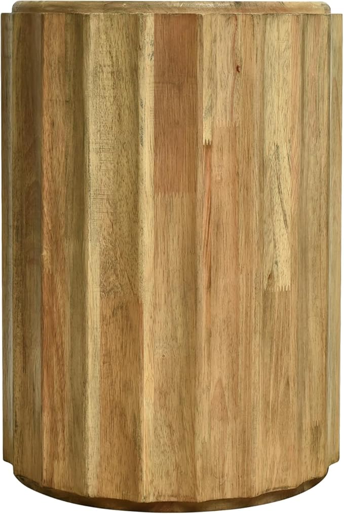 Round Side Table, Rustic Console Table, Gold Geometric End Tables Ideal for Couch Sofa Living Room or Bedroom Stand (Artistic Wave Design)