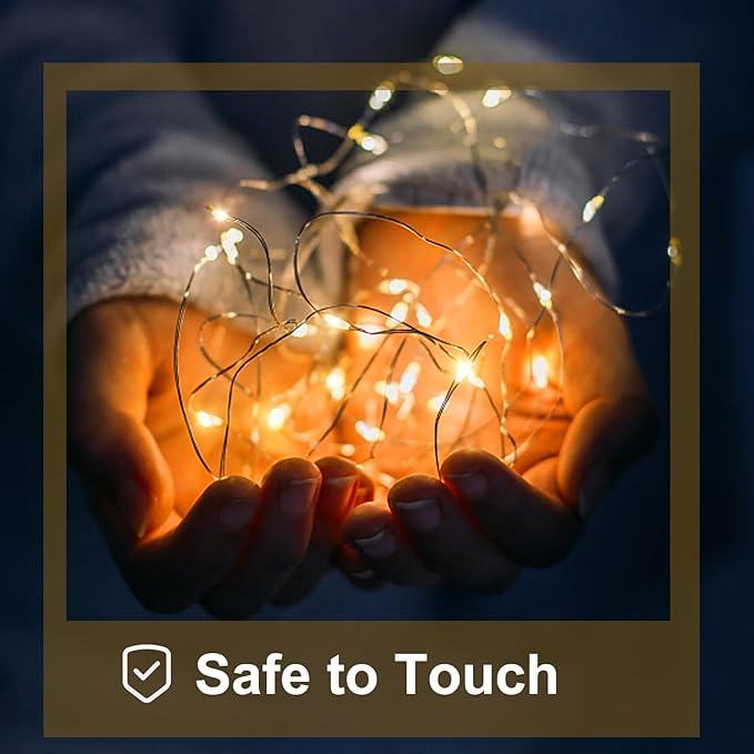 12 Pack Led Fairy Lights - Warm White, Battery Operated LED Silver Wire String Lights, 7FT 20LED Mini Firefly Starry String Lights Waterproof Led Twinkle Lights for Mason Jar DIY Christmas Decor