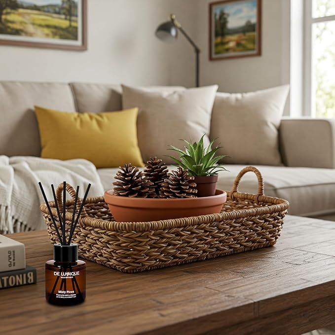Reed Diffuser Misty Pines Scent, Luxury Reed Diffuser with Pine, Eucalyptus & Amber, Long-Lasting, Natural Aromatherapy Scent for Home, Office, or Bedroom – 50ml