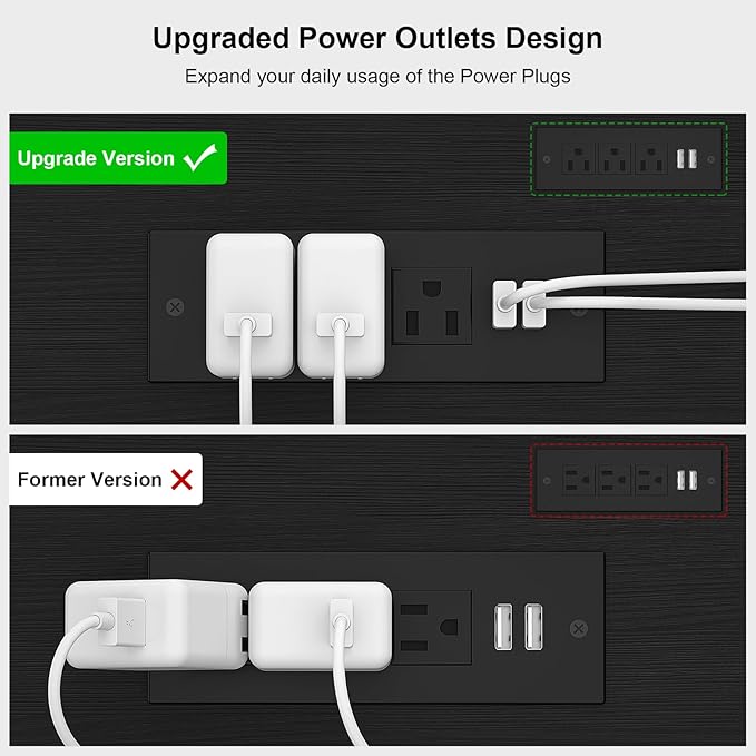 Ecopriso 47'' Entryway Table with Outlets and USB Ports, Console Table with 3 Drawers, Sofa Table Narrow Long with Storage Shelves for Living Room, Couch, Hallway, Foyer, Kitchen Counter, Black