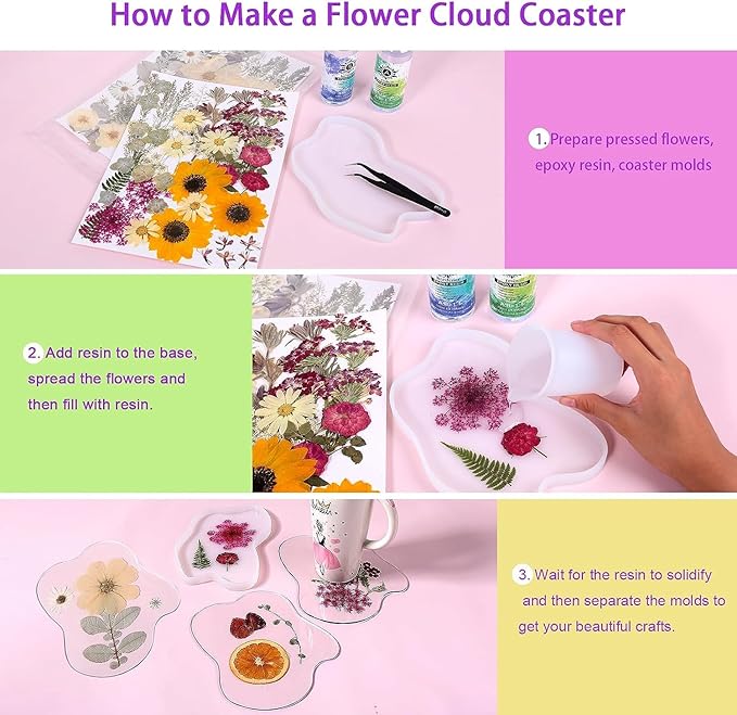 12“ Large Bulk Summer Dried Pressed Flowers for Glass Frame, Real Dry Natural Flower Leaf Daisy for Resin Mold, Cake Decor, Phone Cases (Gorgeous)