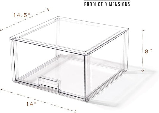 BINO | Stackable Storage Drawers, Tall X-Large - Clear | THE CRATE COLLECTION | Storage Bins With Drawers | Bathroom Organizers | Under Sink Organizer | Vanity Cabinet Home Organization
