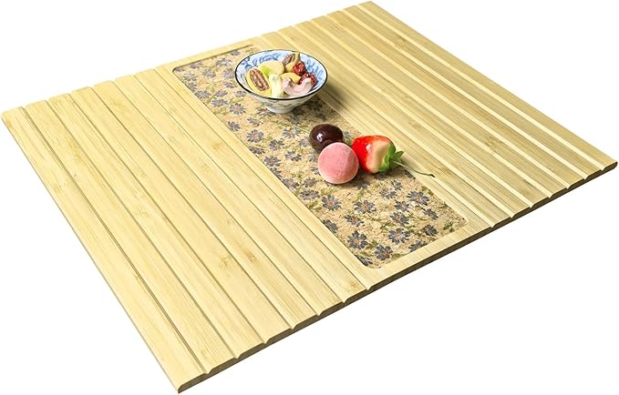 Bamboo Sofa Arm Tray - for Your Couch Table- Couch Cup Holder, Couch Tray Tables -Natural Color with Cork