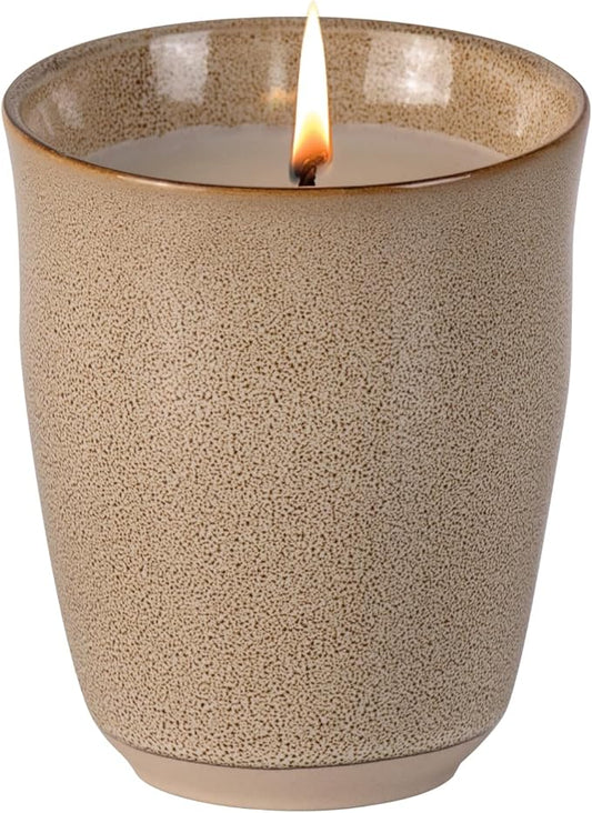 Scented Candle, 9oz Soy Candles, Red Rose Scented White Candles for Women & Men, Long-Lasting Aromatherapy Jar Candle Wax for Home, Bathroom, Non Toxic Candle Gift (Brown Ceramic Cup 19)
