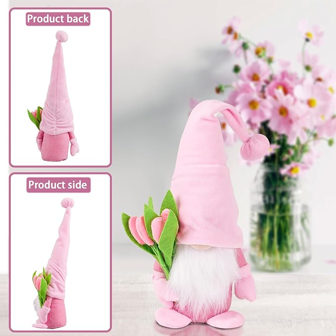 Gnome Plush Decorations,15 inch Gnomes Decorations for Home,Christmas Gnomes Plush Table Decoration Gnome Gifts for Women Christmas Gnome Decor Gifts,Pink
