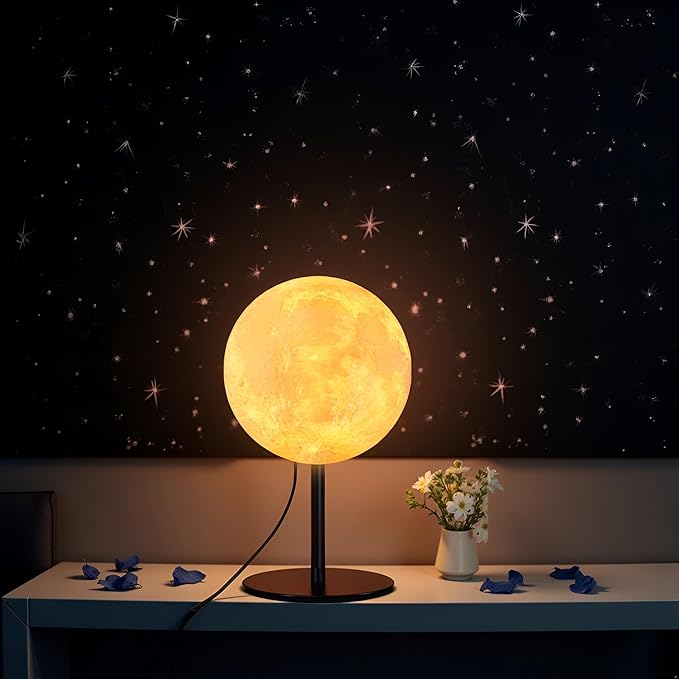 Moon Lamp Christmas Gifts for Kids Boys Girls Teens, Dimmable Small Table Lamp for Bedroom with 30 Modes, Night Light Bedside Lamps for Night Stands, Desk Lamp for Living Room, Office, Dorm, Kids Room