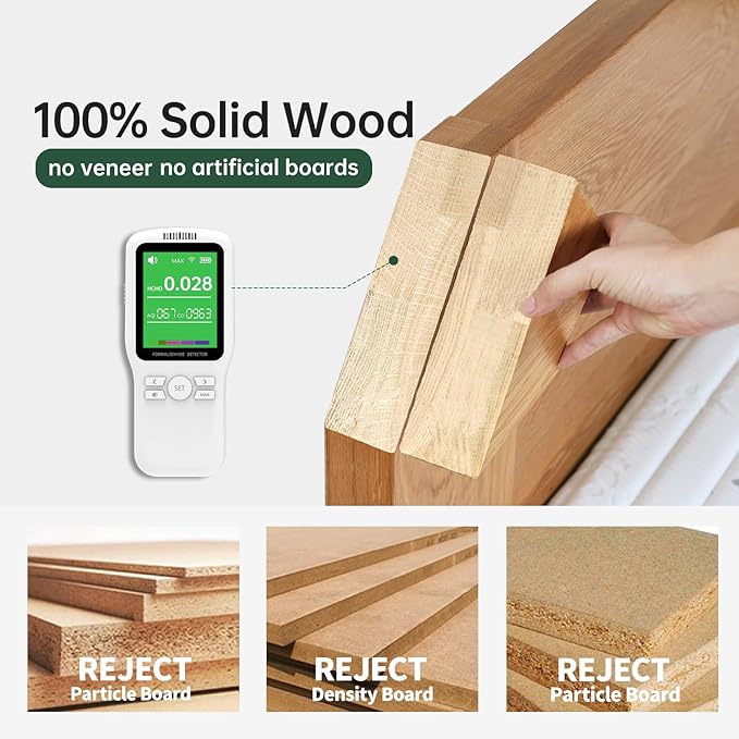 100% Solid Oak Round Side Table, Small Side Table for Small Spaces, 3-Legged Living Room End Tables Set of 2with Stable Frame for Bedroom Couch Side Entryway, Natural