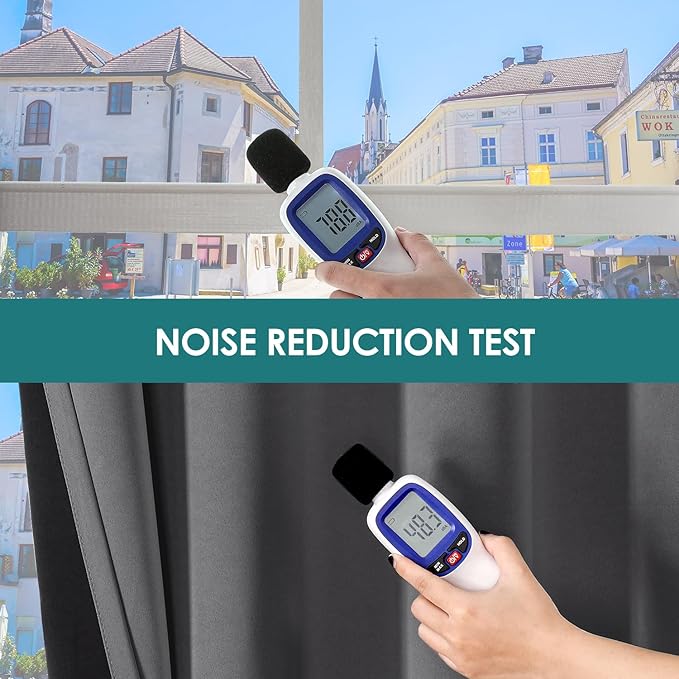 ChrisDowa 100% Blackout Curtains 108 inch Long for Bedroom with Black Liner, 2 Thick Layers Total Blackout Thermal Insulated Grommet Window Curtains 2 Panels Set (Grey, 52 x 108 Inch)