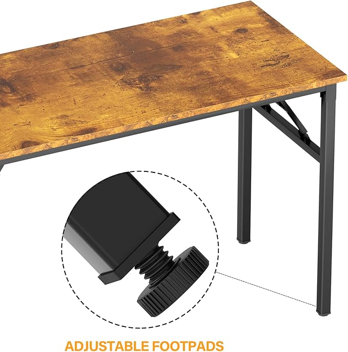 DlandHome Folding Desk Small Desk 31.5 inches Computer Desk for Home Office Folding Table Writing Table for Small Spaces No Assembly Required Retro