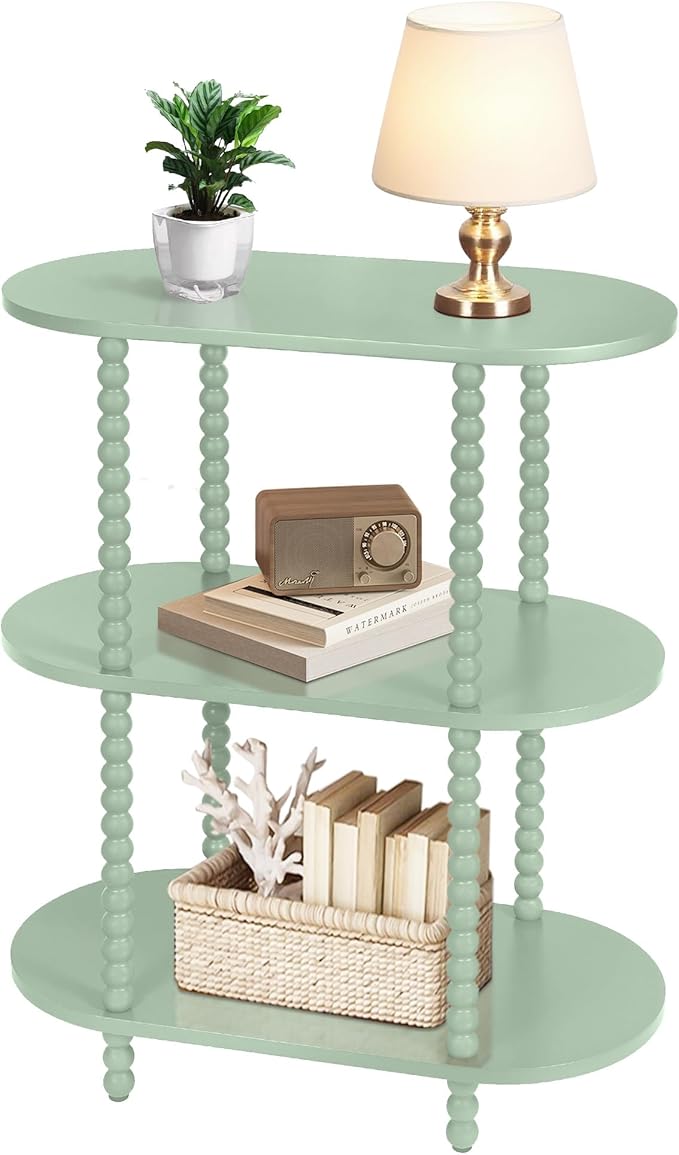 Console Table, Narrow Sofa Table with Storage Shelves, Skinny Side Table for Living Room, Bedroom, Entryway, Foyer, Hallway, Green