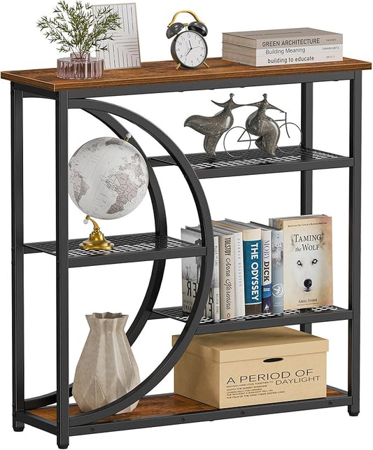 Snughome Entryway Table, Narrow Console Table, Industrial Sofa Table with 5 Tier Storage Shelves, Entrance Table for Hallway, Behind The Couch, Living Room, Foyer