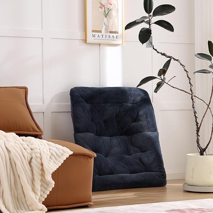 Comfy Folded Chair, Soft Faux Fur Oversized Folding Chair, Flexible Lounge Lazy Chair for Kids Girls Teens Adults, Moon Chair for Dorm Rooms, Bedroom, Living Room