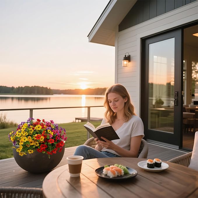 12 Bundles Artificial Flowers for Outdoor Indoor Fake Flowers uv Resistant Artificial Outdoor Flowers Fake Plants for Porch Garden Home Patio Decor (Mix Pink Red Purple Yellow)