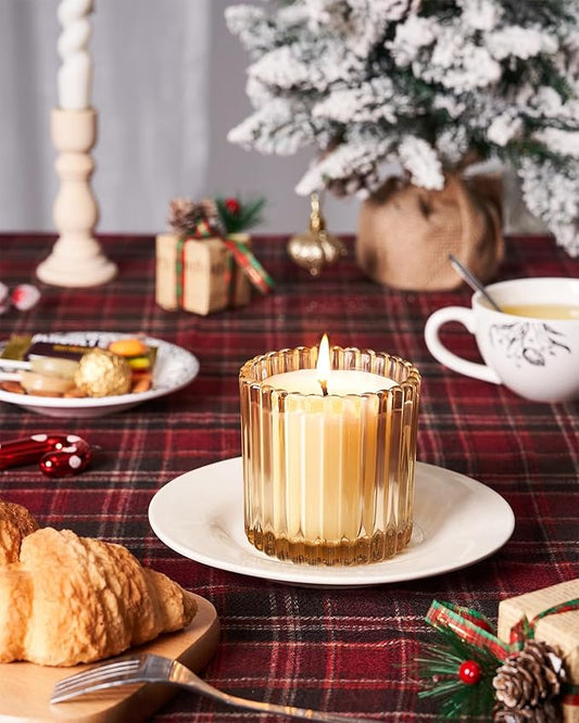 M&SENSE Soy Candles for Home Scented, Christmas Eggnog Non Toxic Candles, 9.2oz Natural Organic Clean Burning 60 Hours, Christmas Kitchen Decor Gifts for Women