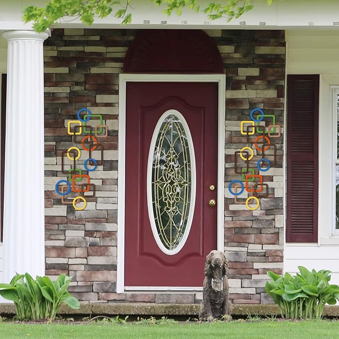 2 Pcs Metal Abstract Wall Decor, Minimalist Lines Wall Hanging Art Painting, Modern Geometric Black Wall Sculpture Suitable for Home Office, Hotel Living Room, Bedroom and other Home Decoration