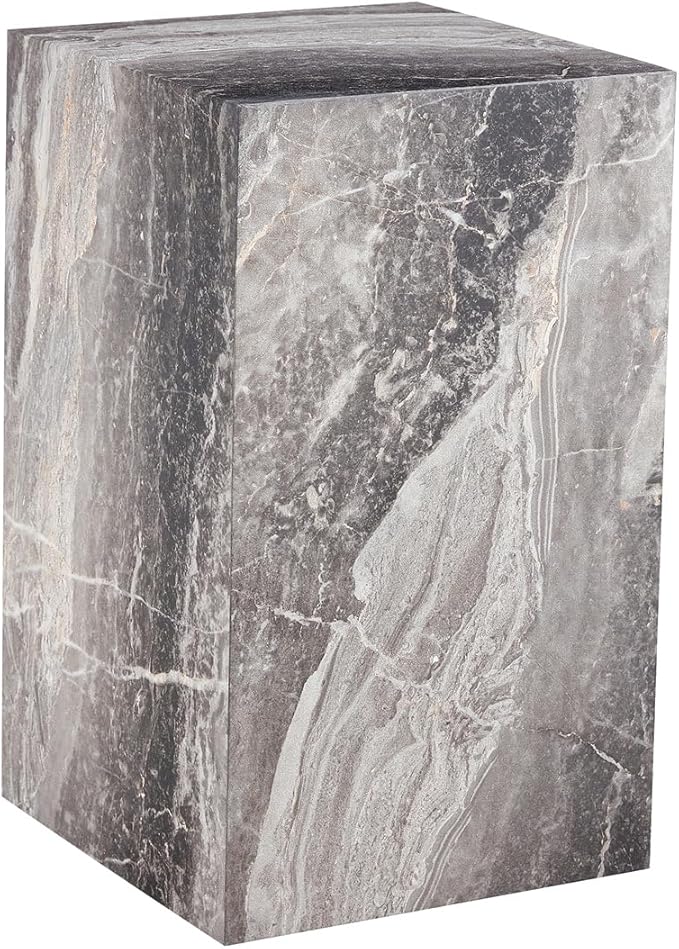 End Table Living Room Table, Faux Marble Sofa Couch Side Table, Bedside Nightstand for Small Spaces, Bedroom
