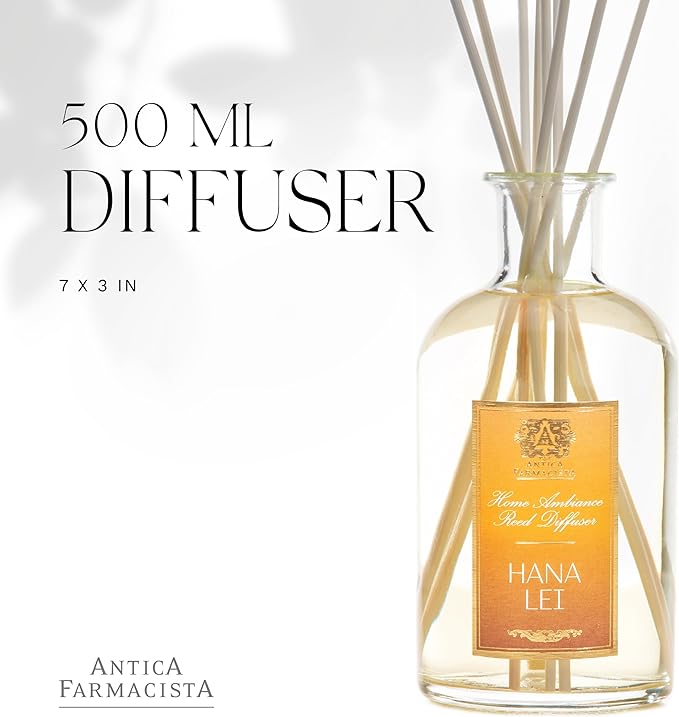 Antica Farmacista Home Ambiance Diffuser - Long-Lasting Reed Scent Diffuser - Luxury Room Freshener Gift - Hana Lei, 16.9 fl oz