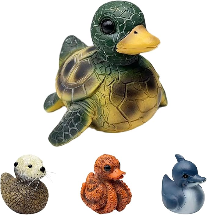 Whimsical Resin Shelf Sitter - 3 Inch Mini Decorative Sculpture for Office Desk Kitchen Living Room School - Creative Tabletop Ornament Gift with Exquisite Detailing (Turtle)