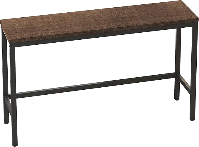 Merax 4-Piece Counter Height Extra Long Dining Table Set with 3 Stools w/Footrest,Modern Design Kitchen Dining Table,Pub Table, Long Dining Table Set(Dark Brown)