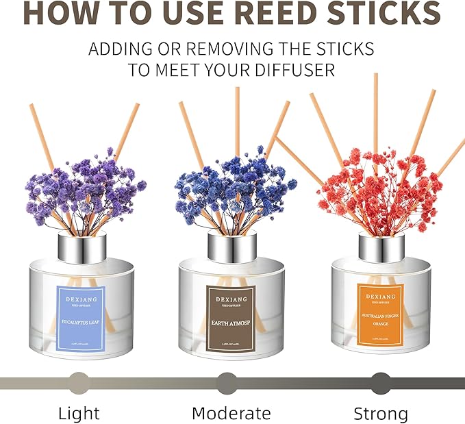 3.38 oz (100ml) 2pcs,Eucalyptus/Lemon Verbena Scented Reed Diffuser Set,Reed Diffuser & 12pcs Reed Diffuser Sticks,Home & Kitchen| Home & Bathroom Decor，Fragrance and Gifts
