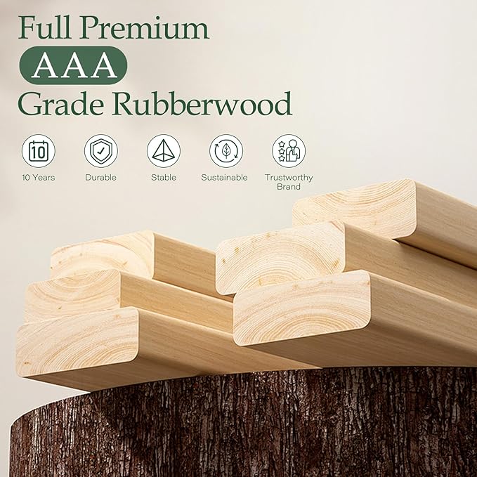 C Shaped Rolling End Table with Wheels - Solid Wood Side Table for Couch, Wooden Modern Tv Tray Bedside Tables for Sofa Armchair Living Room Bedroom, White, 15.4 in x 23.6 in x 24.8 in