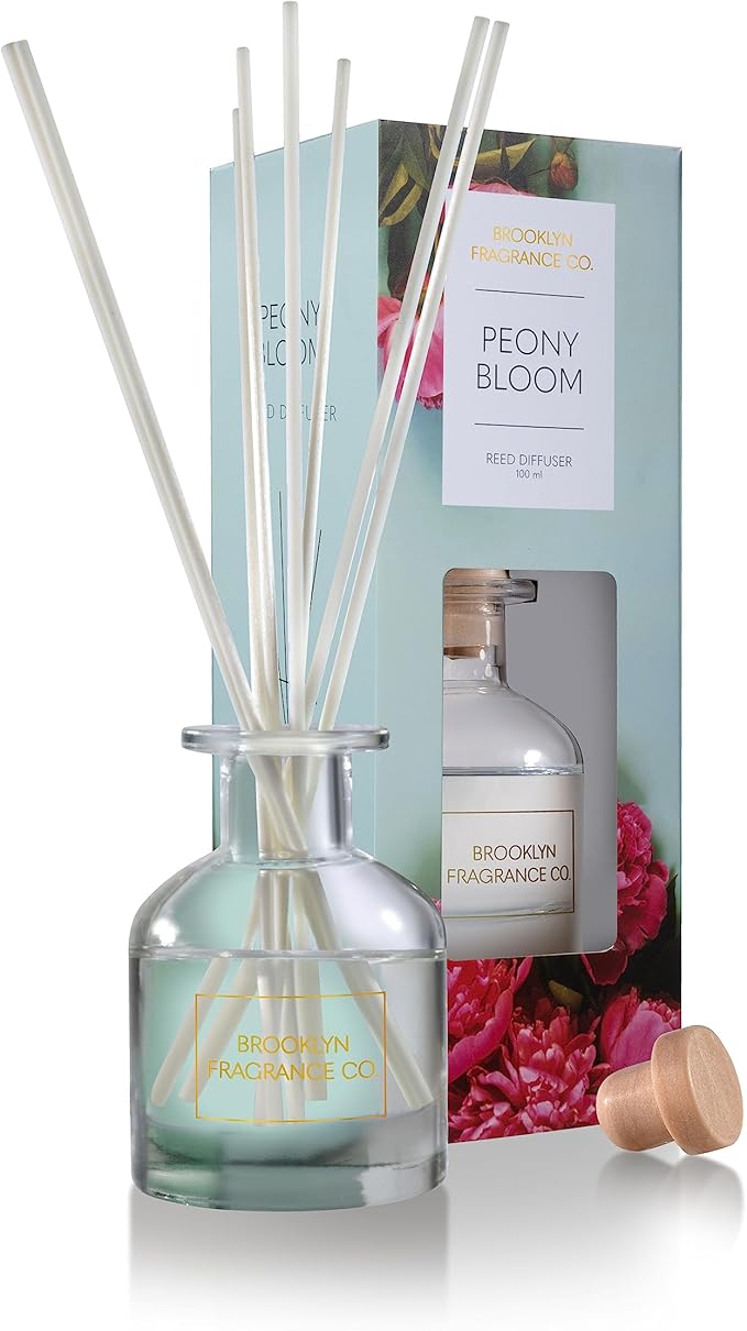 Brooklyn Fragrance Co Expressive Scent Reed Diffuser: Long-Lasting Home Fragrance, 100mL Bottles, Over 20 Scents Including Lavender, Jasmine, Fresh Linens