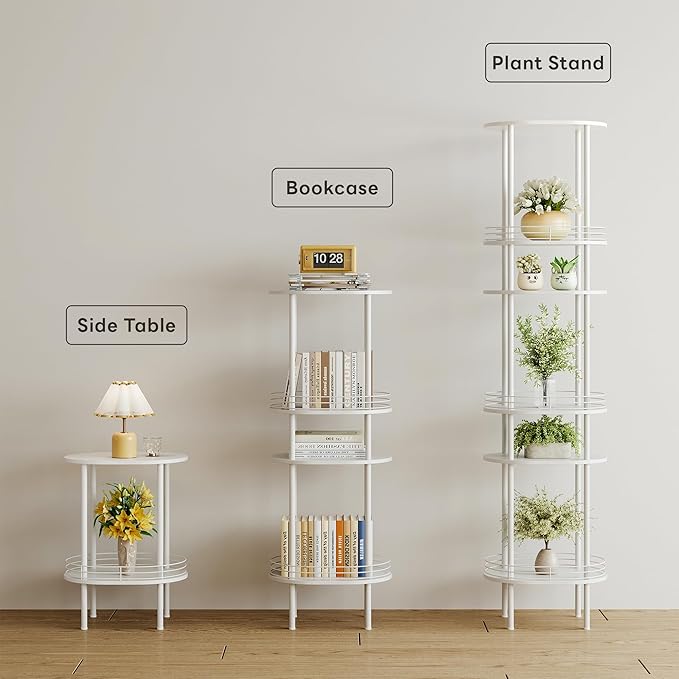 Small Round Side Table,Bedside Table with Storage,Morden Round Nightstand,Samll Side Table for Living Room,Bathroom,Bedroom, Nursery, Laundry, White