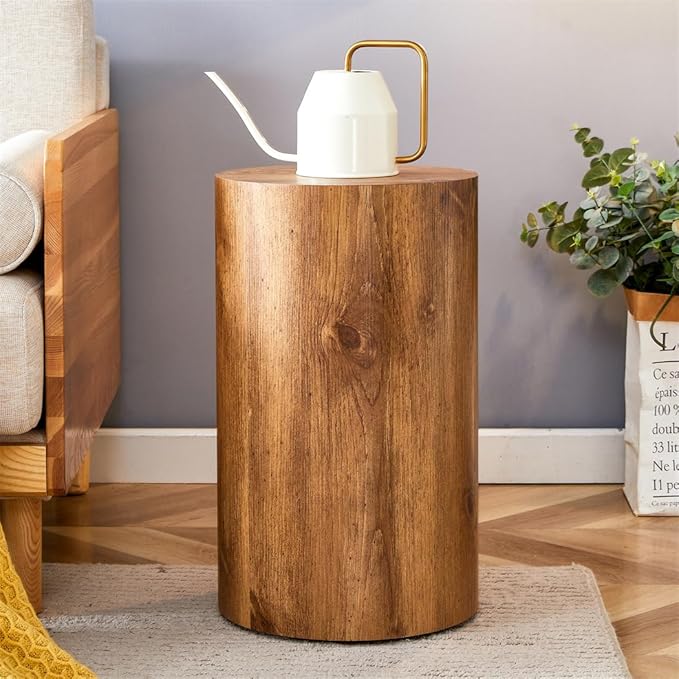 Round Side Table, End Table Living Room Table, Sofa Couch Bedside Table, Nightstand for Small Spaces, No Assembly Required - Ready to Use