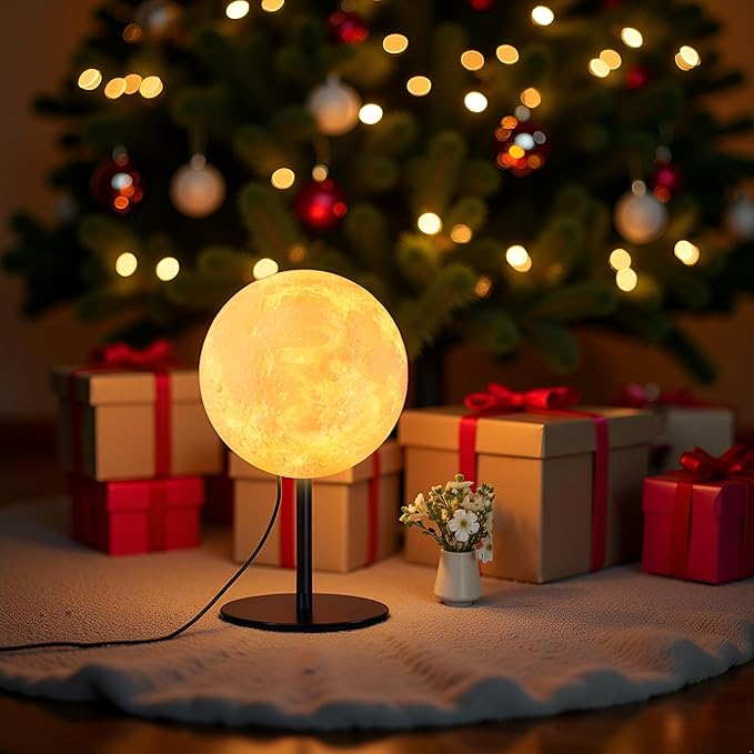 Moon Lamp Christmas Gifts for Kids Boys Girls Teens, Dimmable Small Table Lamp for Bedroom with 30 Modes, Night Light Bedside Lamps for Night Stands, Desk Lamp for Living Room, Office, Dorm, Kids Room