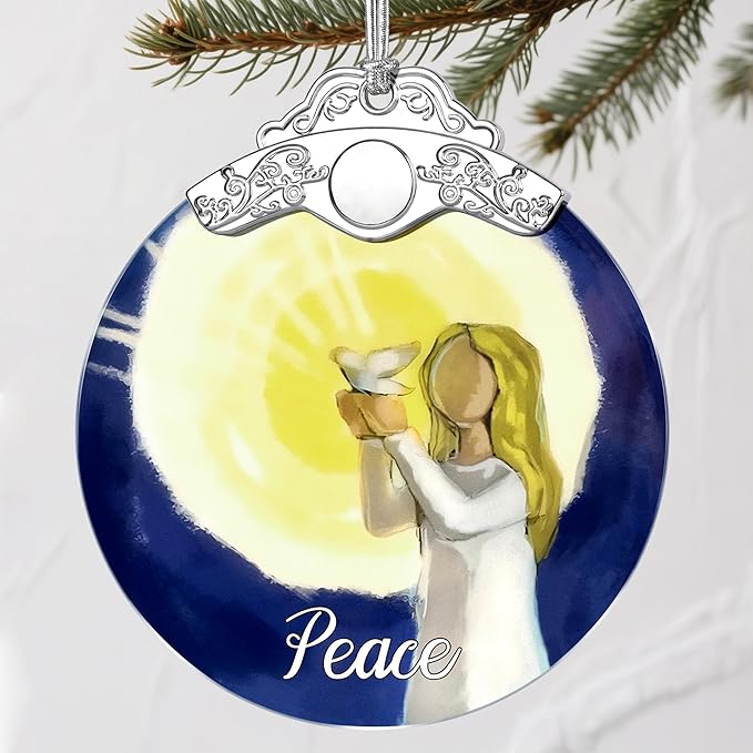 Stained Glass Peace Angel Christmas Ornament: Christmas Tree Ornaments & Decor, Holiday Decor – Holiday Presents, Gift Ideas & Gifts for Friends, Coworker, and Family