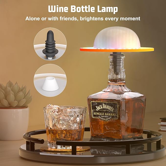 Nreonrick RGB Table Lamp,Wireless Bottle Lamp, Dimmable Color Changing Desk Lamp, Music Sync Bedside Lamp with Remote and Touch Control for Bedroom,Bar,Halloween Decor (2 Pack)