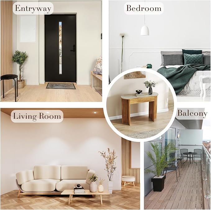 Mid Century 43 Inch Console Table, Farmhouse Wooden Console Table for Living Room, Narrow Sofa Table Behind Couch, Entryway Table, Natural Finish