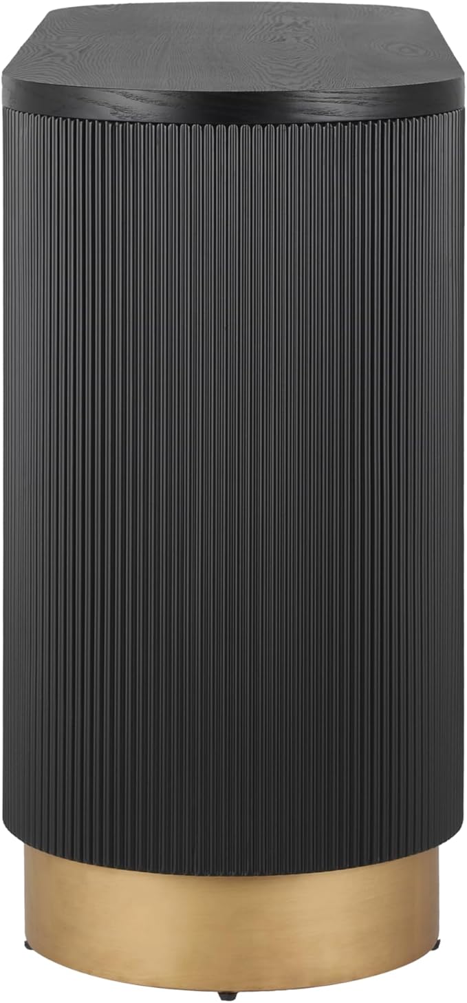 kevinplus 47.7'' Console Table Sofa Table with Drawer Storage Space for Entryway, Modern Elegant Fluted Design, Easy Assemble, Black & Gold