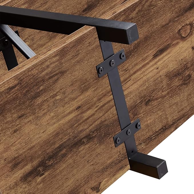 IBF Rustic Console Table for Entryway, Farmhouse Wood Sofa Table with Storage, Industrial Open Entry Table for Hallway, Modern Foyer Tables Behind Couch Shelf for Home Living Room, Rustic Brown, 55 In