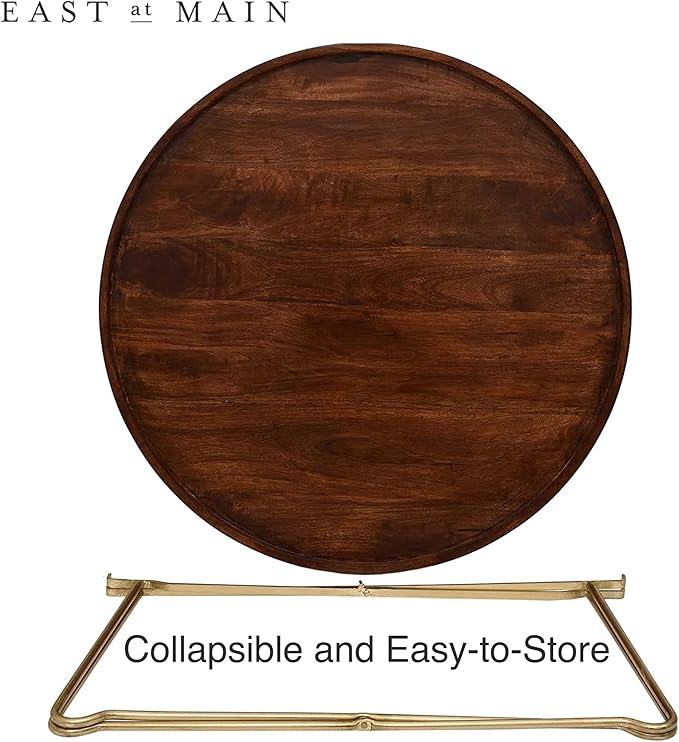 East at Main Aria Solid Mango Wood Tray Top Table (Side Table)