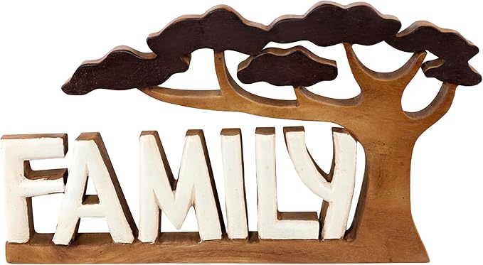 Decozen Gifts for Mom - Wooden Family Sculpture - Mother's Day Birthday Gifts, Home, Office, Living Room, Shelf, Fireplace, Farmhouse, Tabletop, Boho and Mantle Decor - Mothers Day Decorations