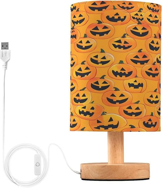 Bolaz Small Table Lamp for Bedroom Halloween Seamless Table Lamp Nightstand Lamp for Livingroom Office Reading Working Table Desk