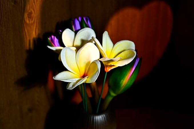 20pcs Gradient Yellow Red Flowers PU Real Touch Flowers Hawaiian Plumeria Tropical Artificial Flowers for DIY Floral Gifts Wedding Home Office Table Decor Farmhouse Table Centerpiece Decorations