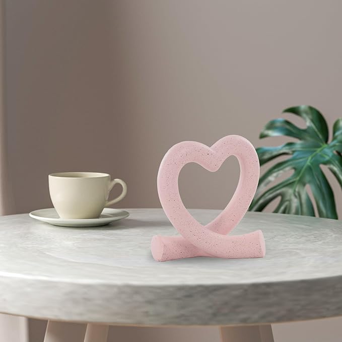 Heart Sculpture Home Decor - Love Line Modern Aesthetic Statue - Unique Ornaments Decorations for Living Room, Coffee Table, Bedroom, Shelf - Romantic Gifts for Lover