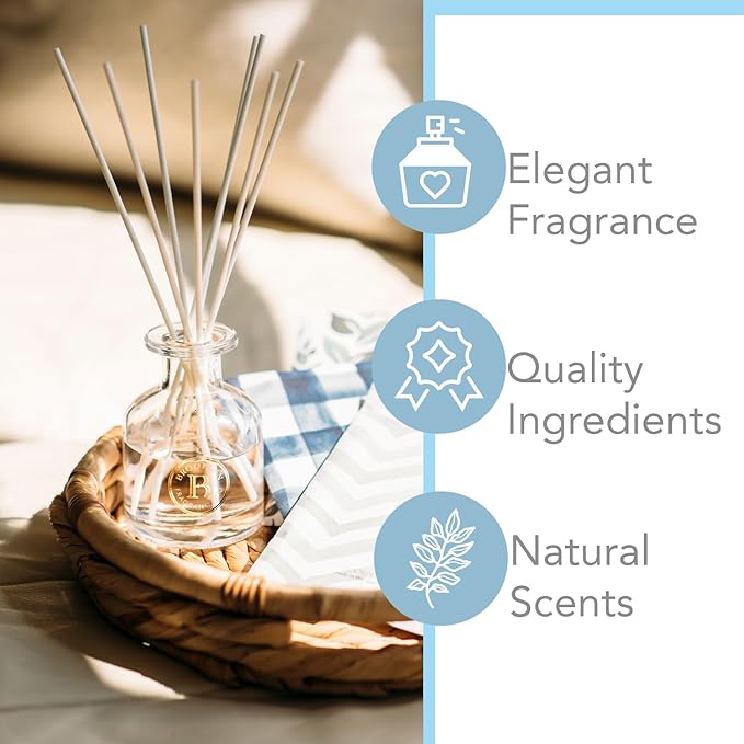 Brooklyn Fragrance Co Expressive Scent Reed Diffuser: Long-Lasting Home Fragrance, 100mL Bottles, Over 20 Scents Including Lavender, Jasmine, Fresh Linens