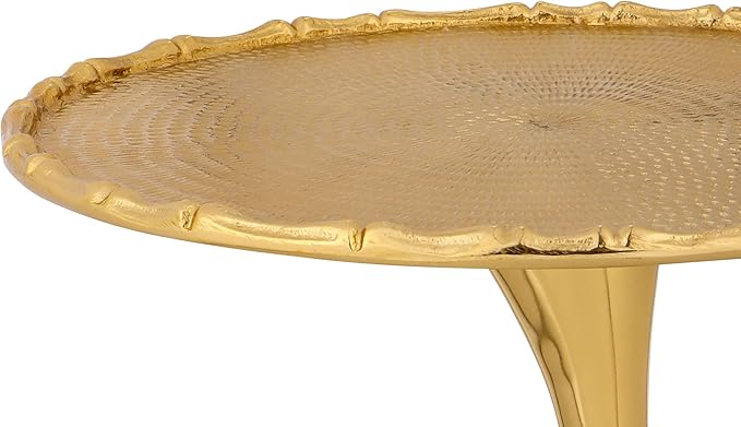 Round Metal Side Table, Coffee End Table for Small Spaces, Lightweight Accent Table for Living Room, Bedroom, Balcony - Easy Assembly,18 Inches (Gold) - APLHA Living Home