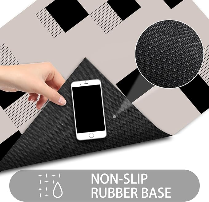 Ultra Thin Door Mat Indoor Entrance, 1/10 in Thin Door Mats for Inside Entry, Non-Slip Rubber Backing Washable Doormat, Fade Resistant, Absorbent, Low Profile Dirt Trapper, 30"X17"