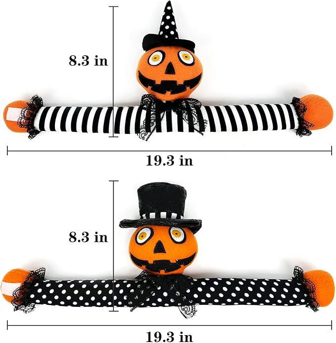Ogrmar 2 Pack Halloween Curtain Buckle Doll Pumpkin Curtain Tieback Hold Back Fastener for Window Home Hotel Room Decoration (Orange and Black)