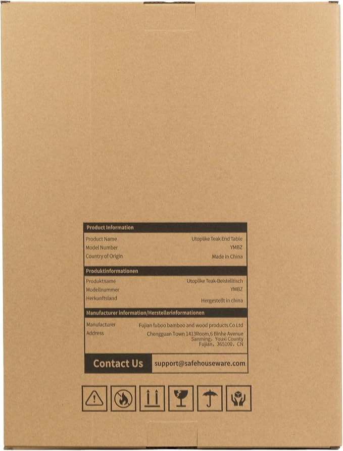 Utoplike Teak Outdoor Side Table for Patio, Pool Coffee Accent Table, Wood End Tables for Garden, Backyard, Bed, Living Room, Couch