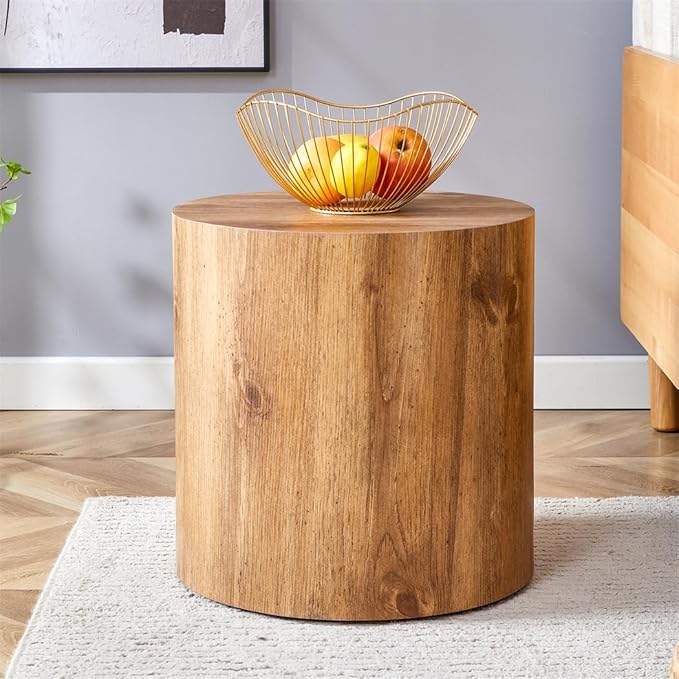 Round Side Table, End Table Living Room Table, Sofa Couch Bedside Table, Nightstand for Small Spaces, No Assembly Required - Ready to Use