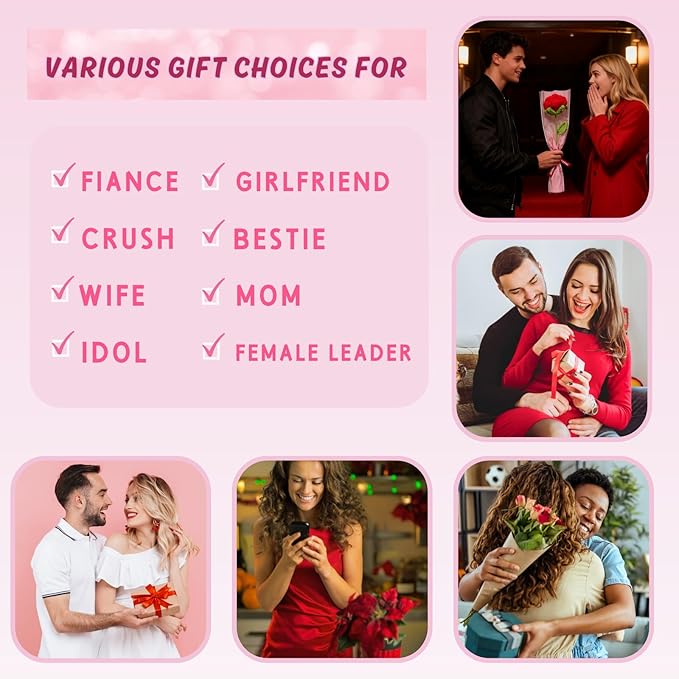 Hand-Crocheted Pink Rose Heart Bouquet - DIY Floral Doll Gift for Women, Girlfriend - Valentine's, Birthday, Home Office Desk Decor