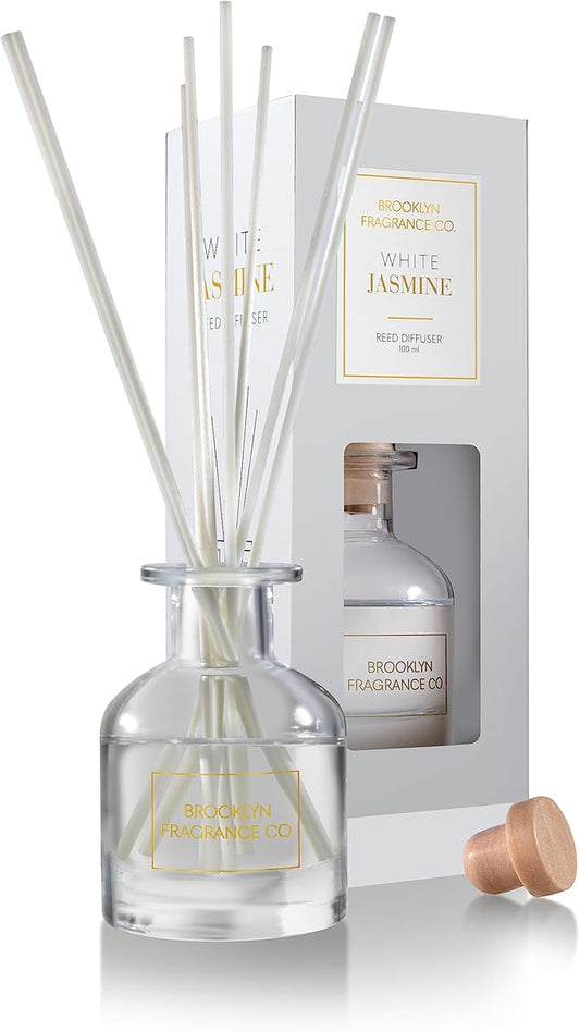 Brooklyn Fragrance Co Expressive Scent Reed Diffuser: Long-Lasting Home Fragrance, 100mL Bottles, Over 20 Scents Including Lavender, Jasmine, Fresh Linens