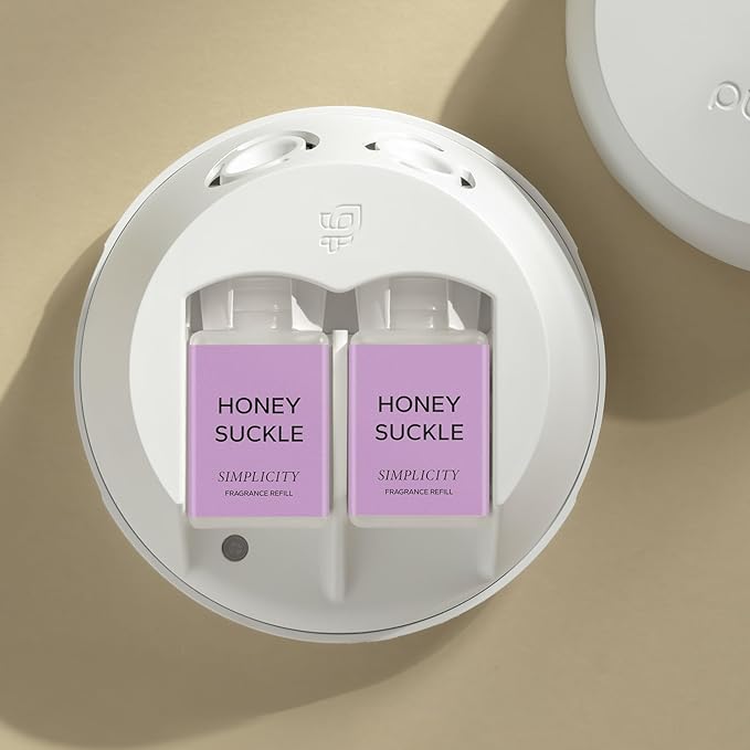 Pura & Simplicity Home Scent Refill - Smart Air Diffuser - Up to 120-Hours of Luxury Fragrance per Refill - Home Essential - Clean & Safe Diffuser Fragrance - 2 Pack, Honeysuckle